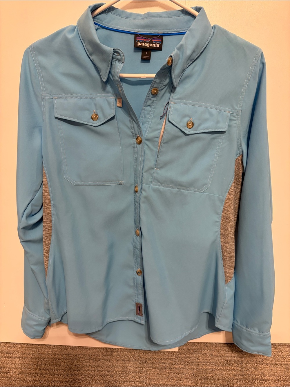 Patagonia Women's Sky Blue Button-Front Performance Shirt
